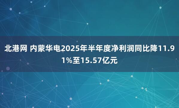 北港网 内蒙华电2025年半年度净利润同比降11.91%至15.57亿元